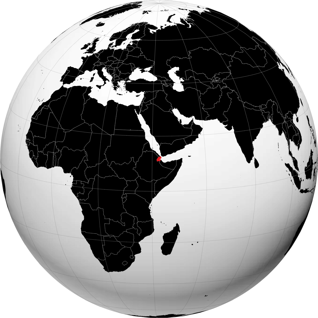 Djibouti trên quả địa cầu