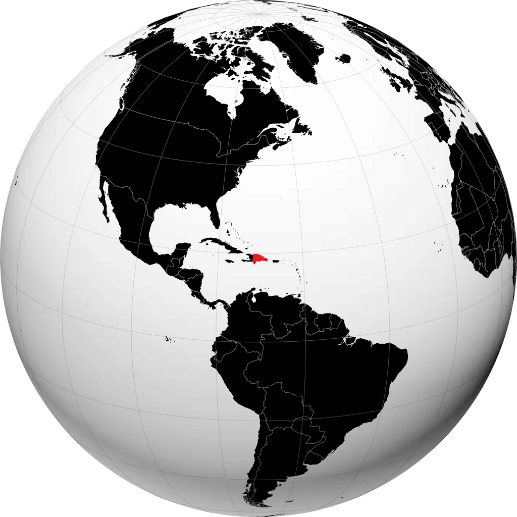 Cộng hòa Dominica trên quả địa cầu