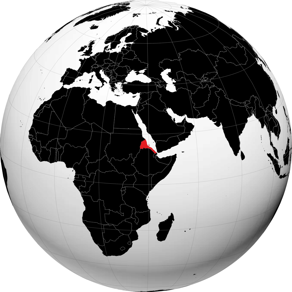Eritrea trên quả địa cầu