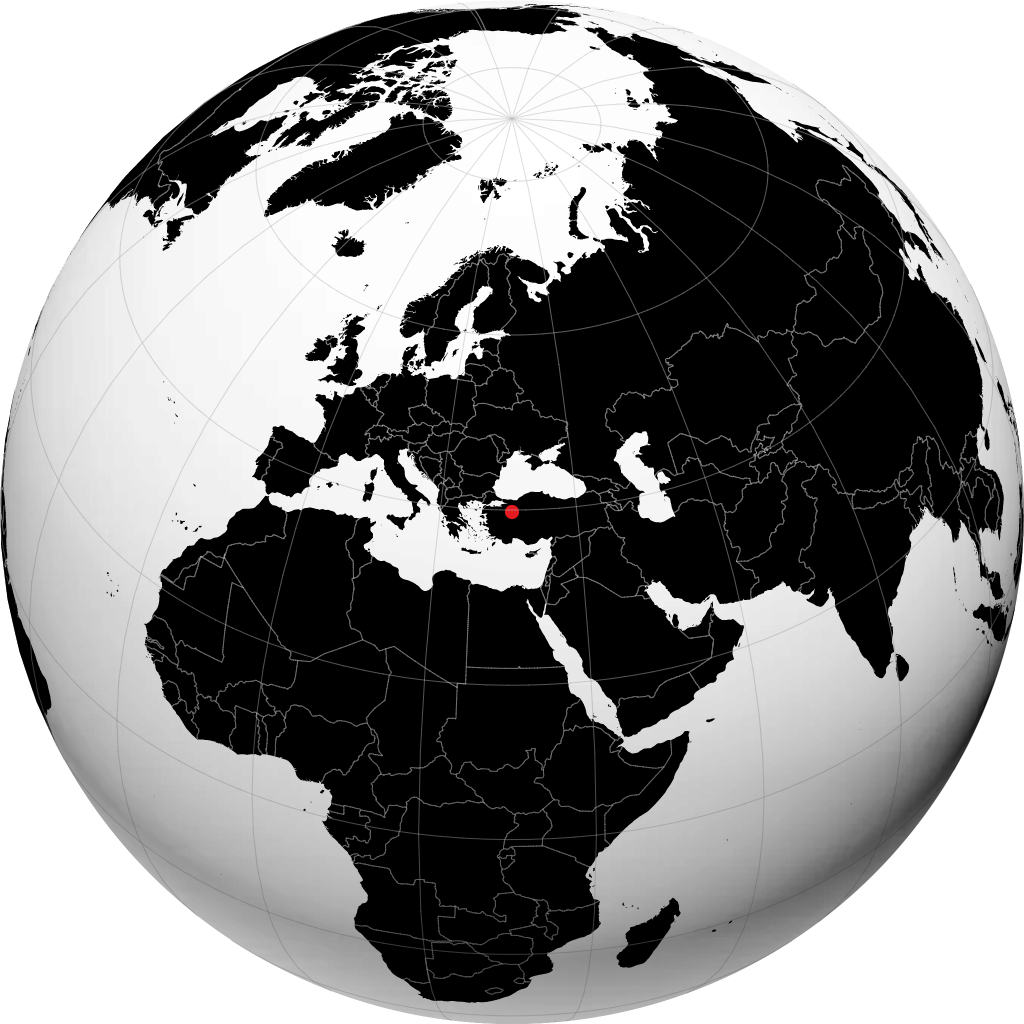 Eskişehir trên quả địa cầu