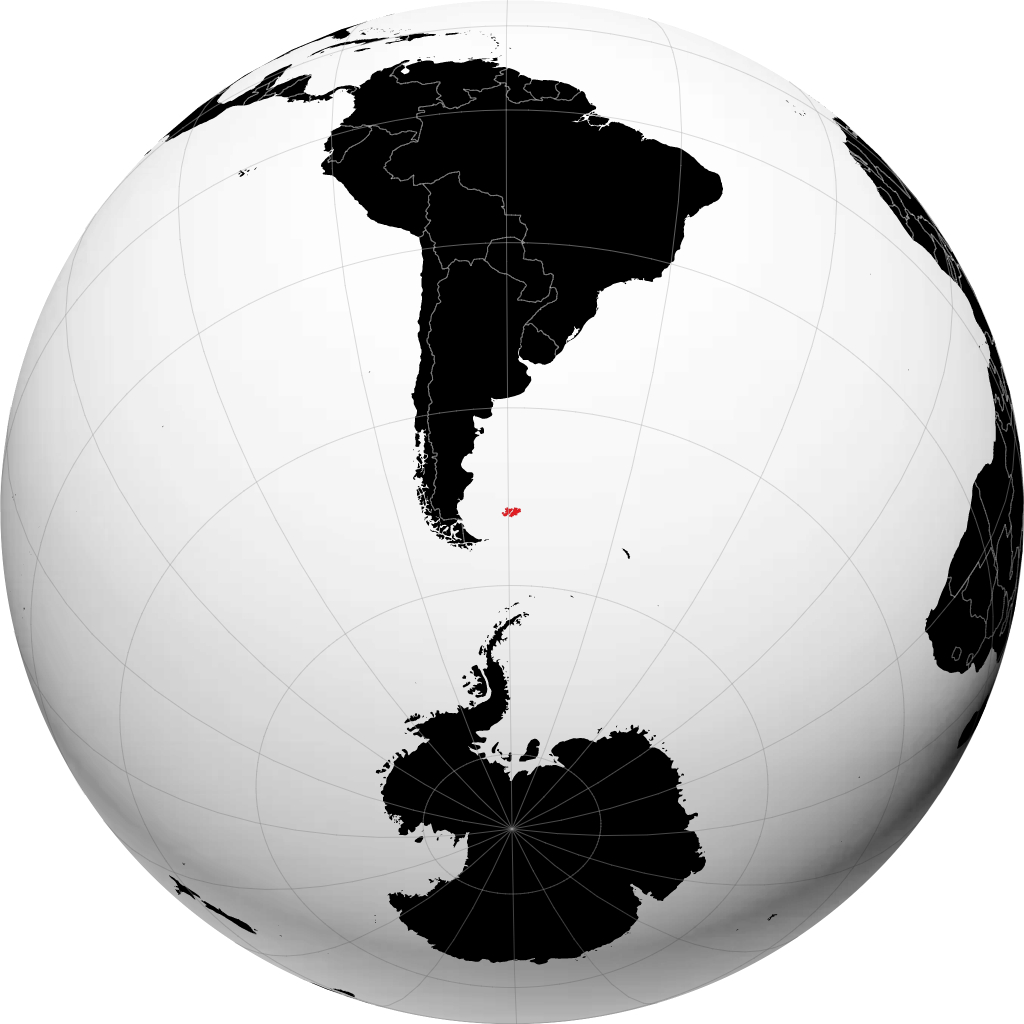 Quần đảo Falkland trên quả địa cầu