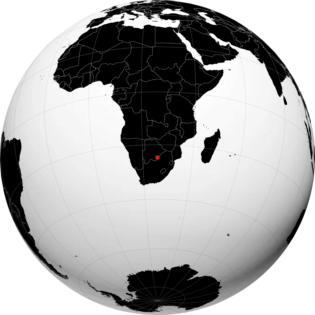 Gaborone trên quả địa cầu