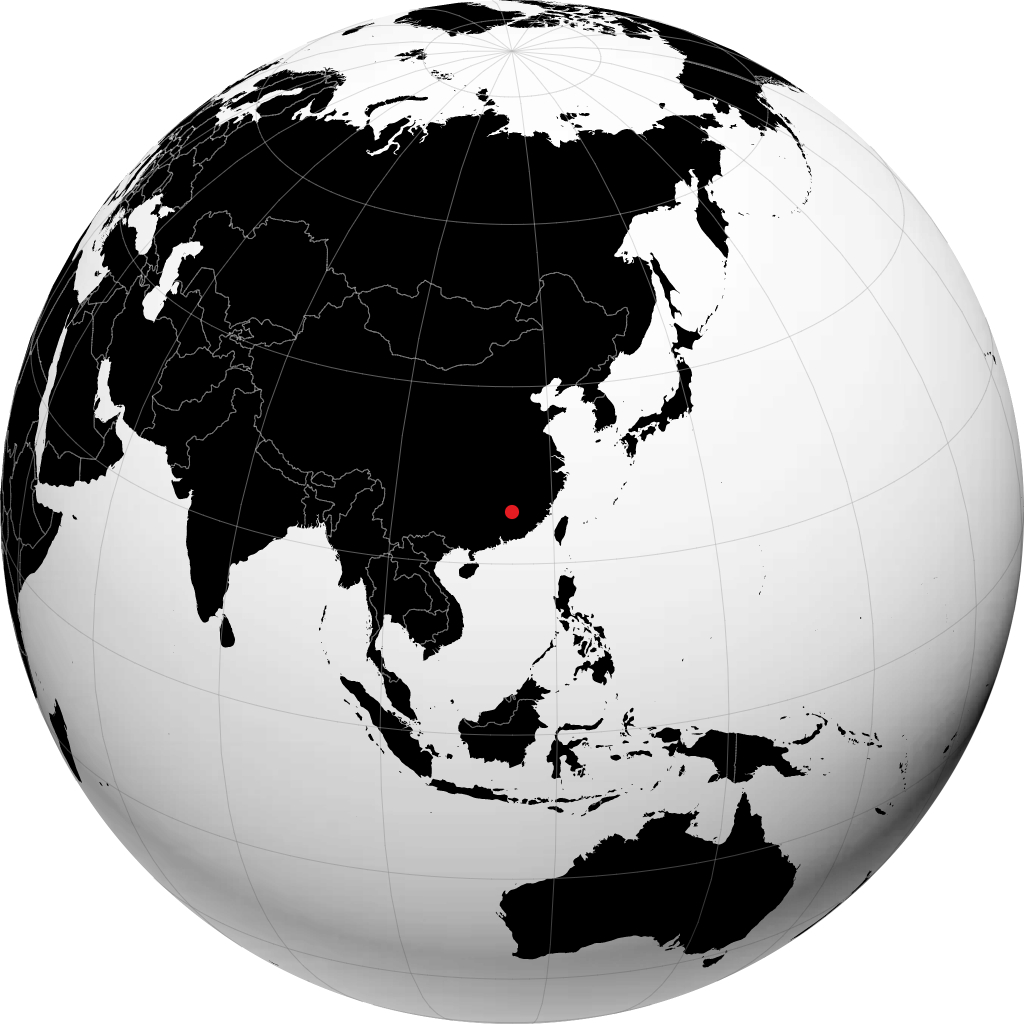 Ganzhou trên quả địa cầu