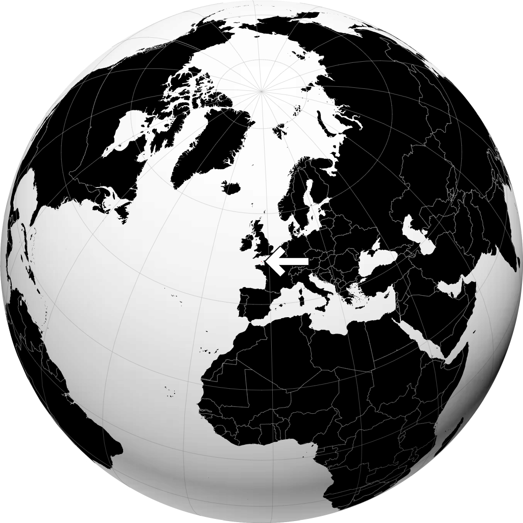 Guernsey trên quả địa cầu