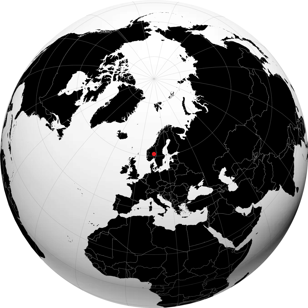 Gjøvik trên quả địa cầu