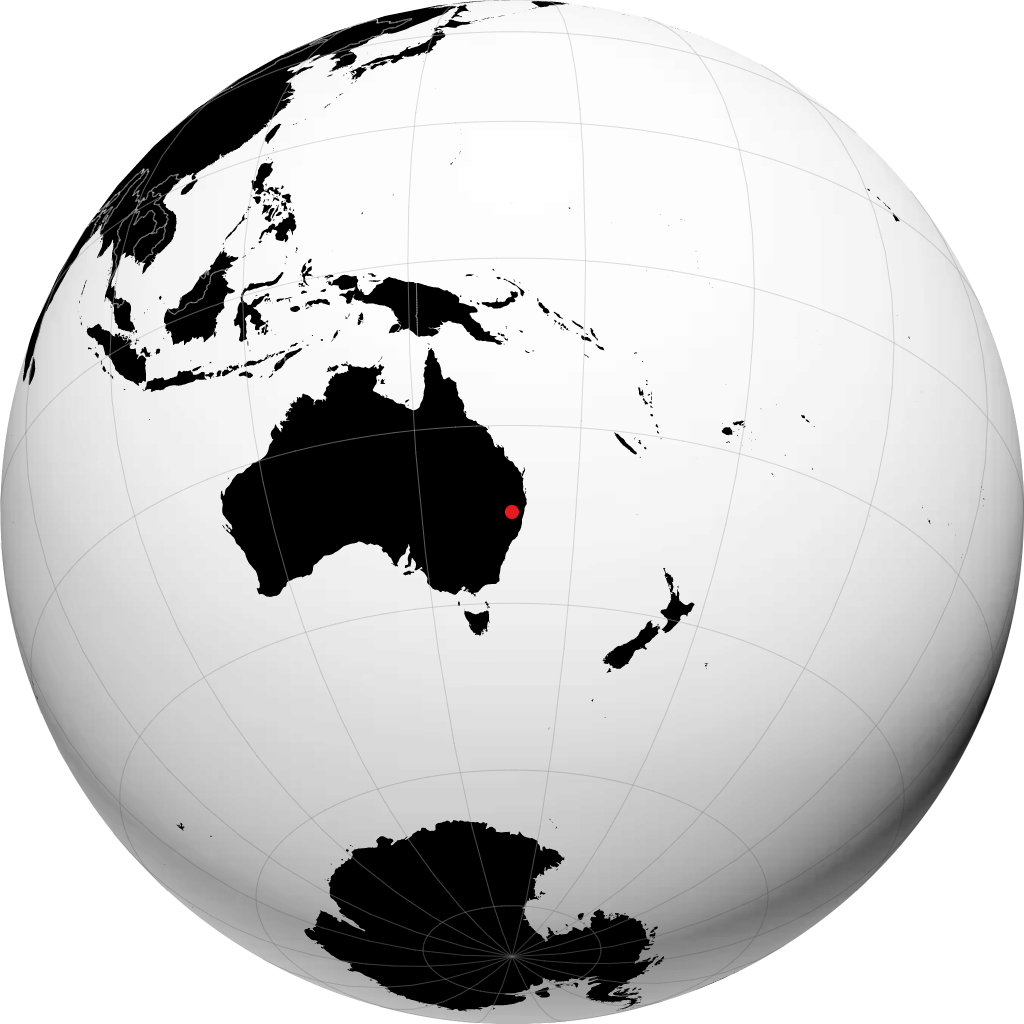 Glen Innes trên quả địa cầu
