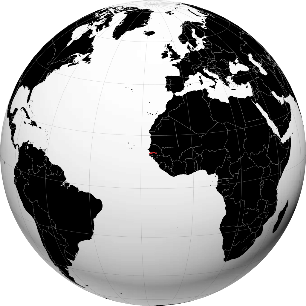 Gambia trên quả địa cầu