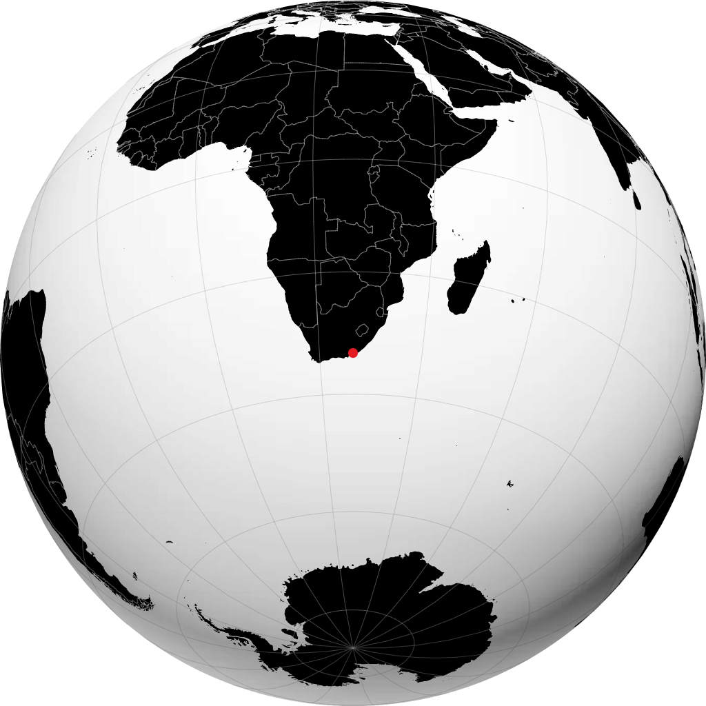 Grahamstown trên quả địa cầu