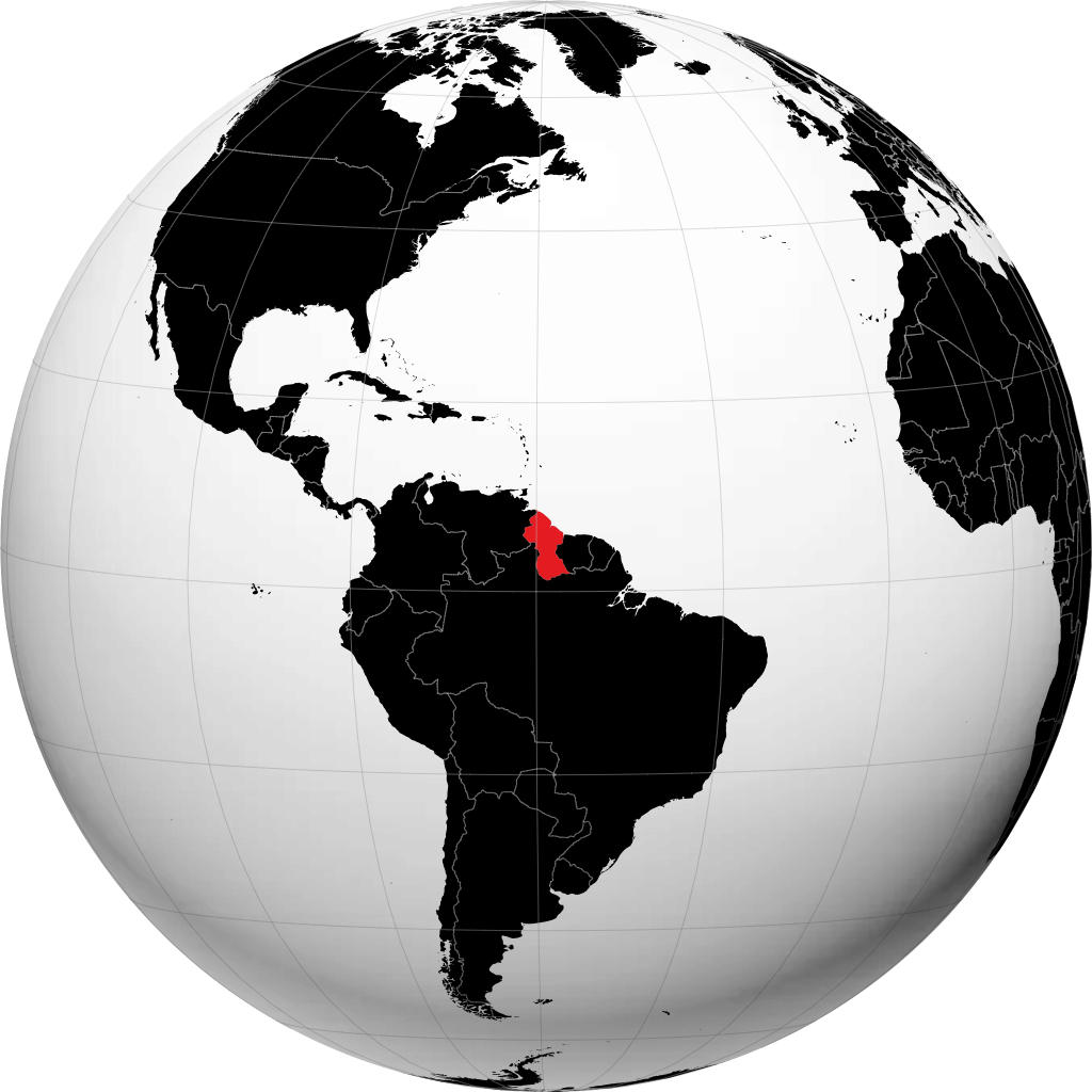 Guyana trên quả địa cầu
