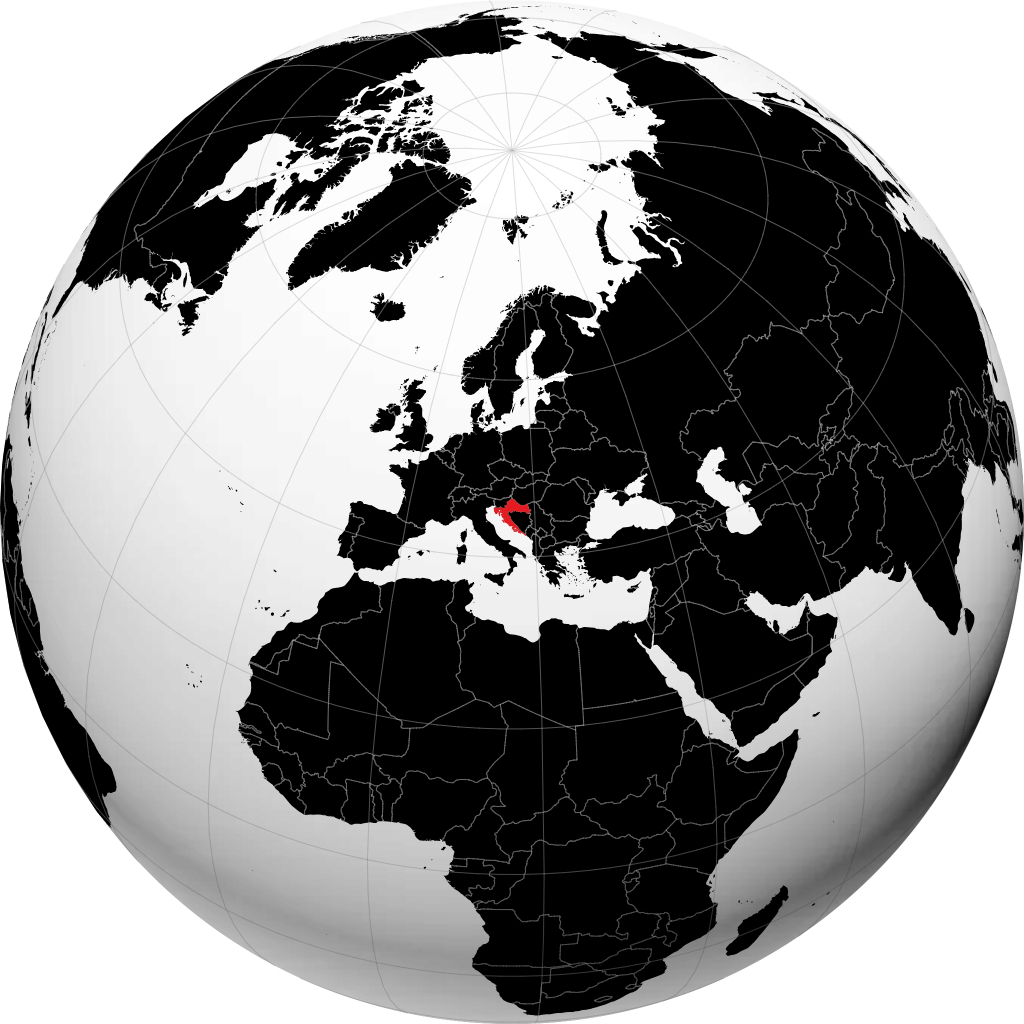 Croatia trên quả địa cầu