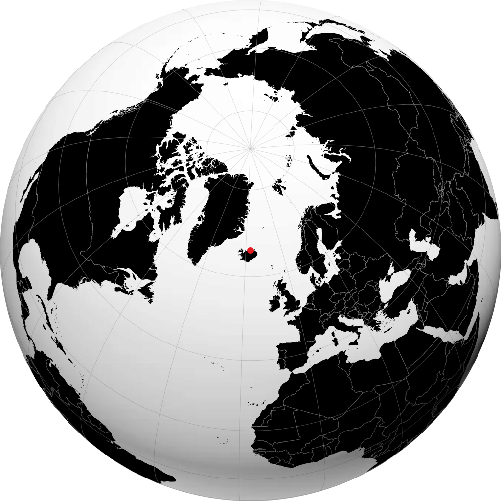 Husavik trên quả địa cầu