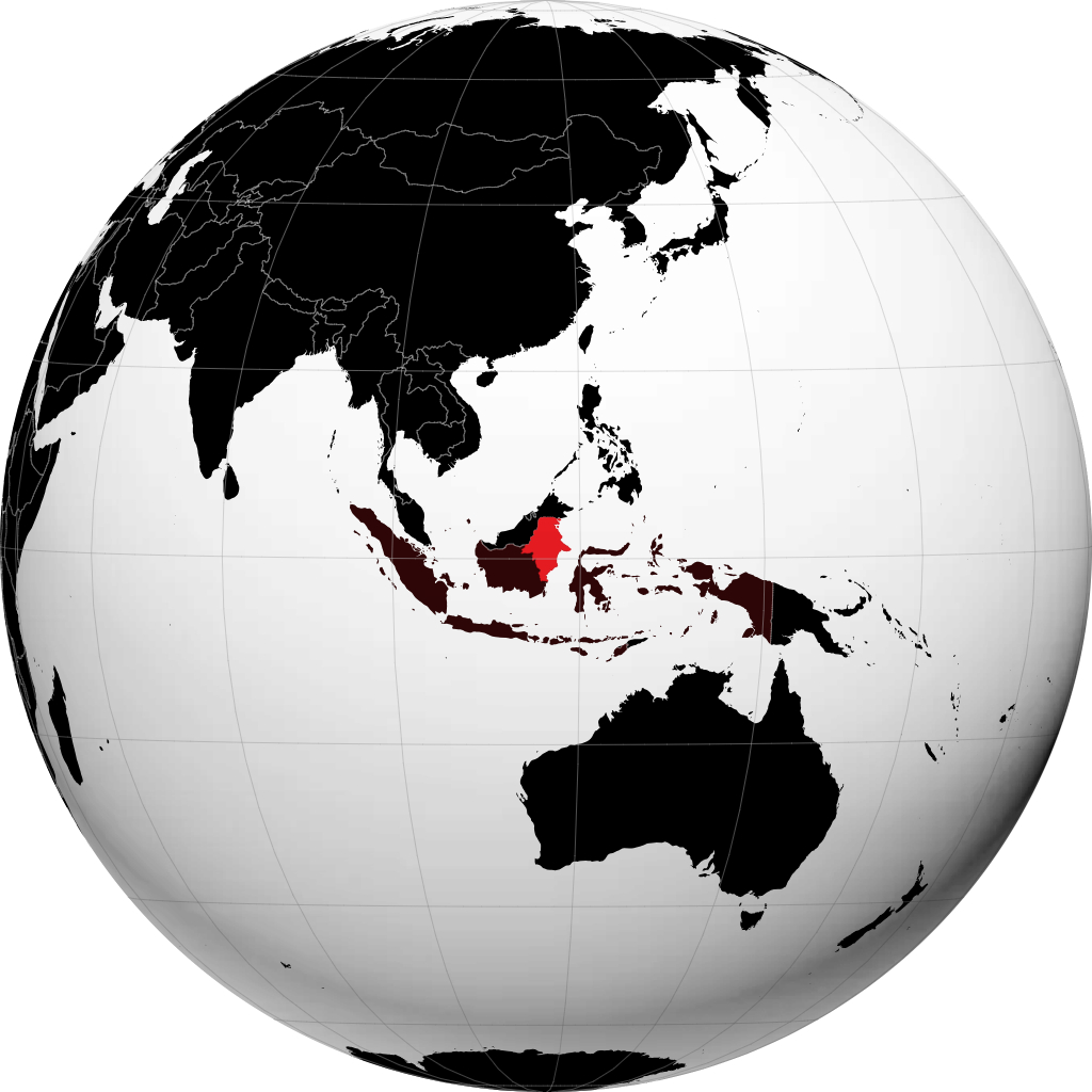 Tỉnh Đông Kalimantan trên quả địa cầu