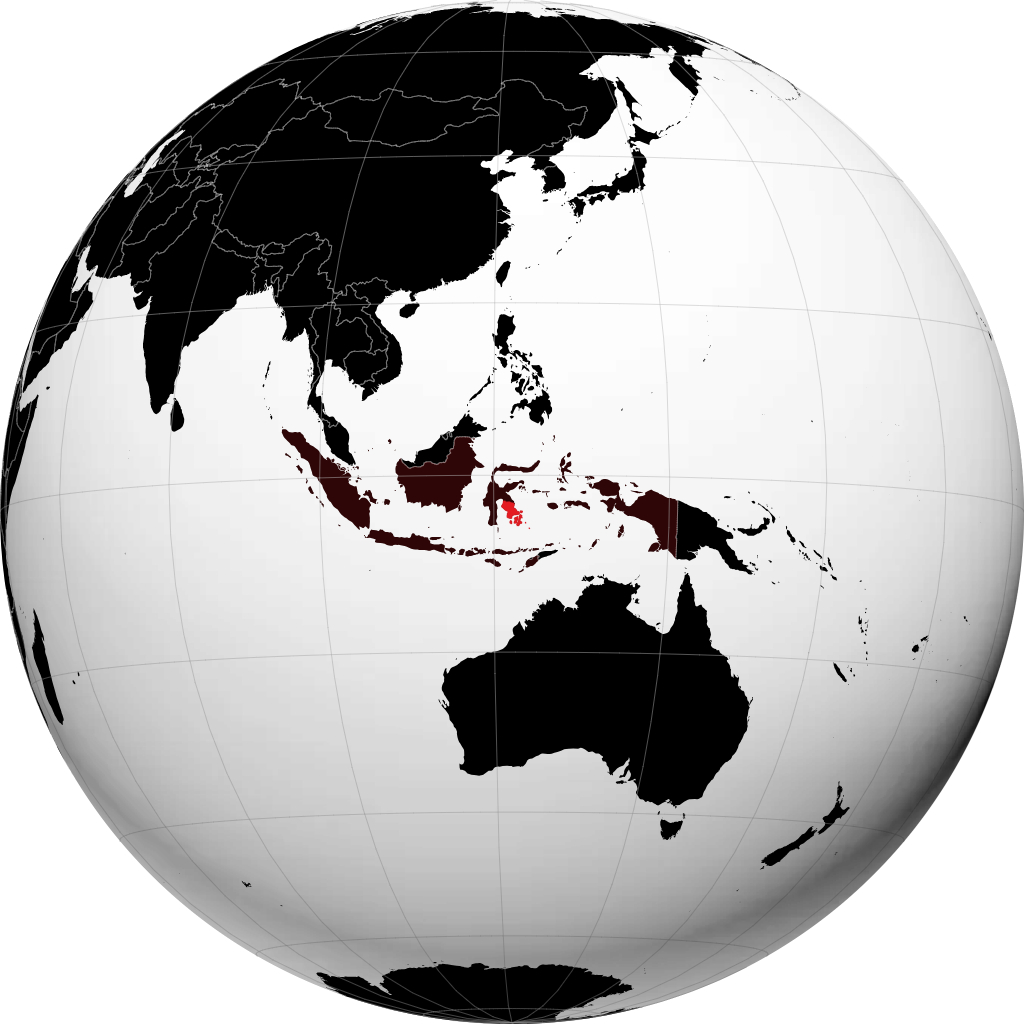 Tỉnh Đông Nam Sulawesi trên quả địa cầu