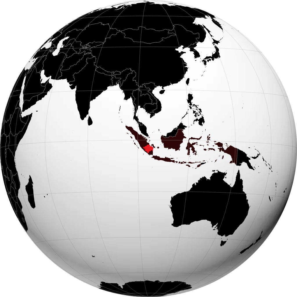 Tỉnh Nam Sumatra trên quả địa cầu