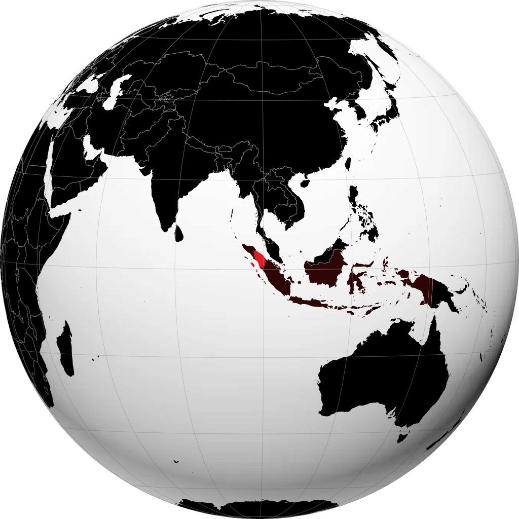 Bắc Sumatra trên quả địa cầu