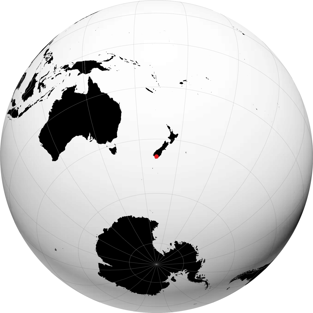 Invercargill trên quả địa cầu