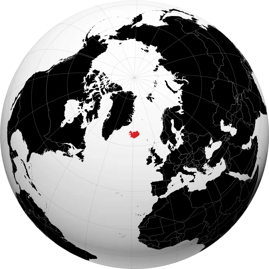 Iceland trên quả địa cầu