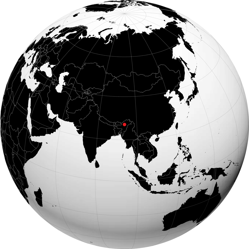 Itanagar trên quả địa cầu