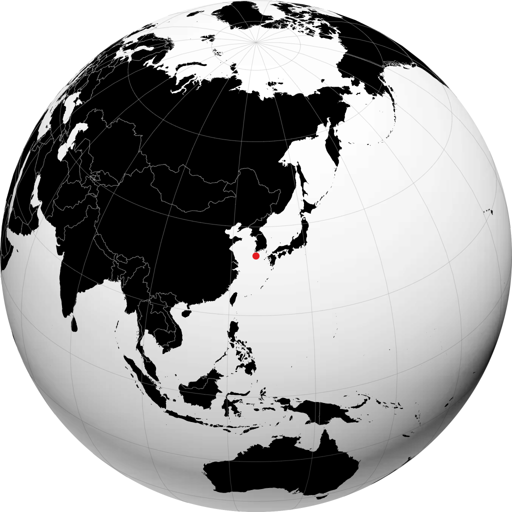 Jeju City trên quả địa cầu