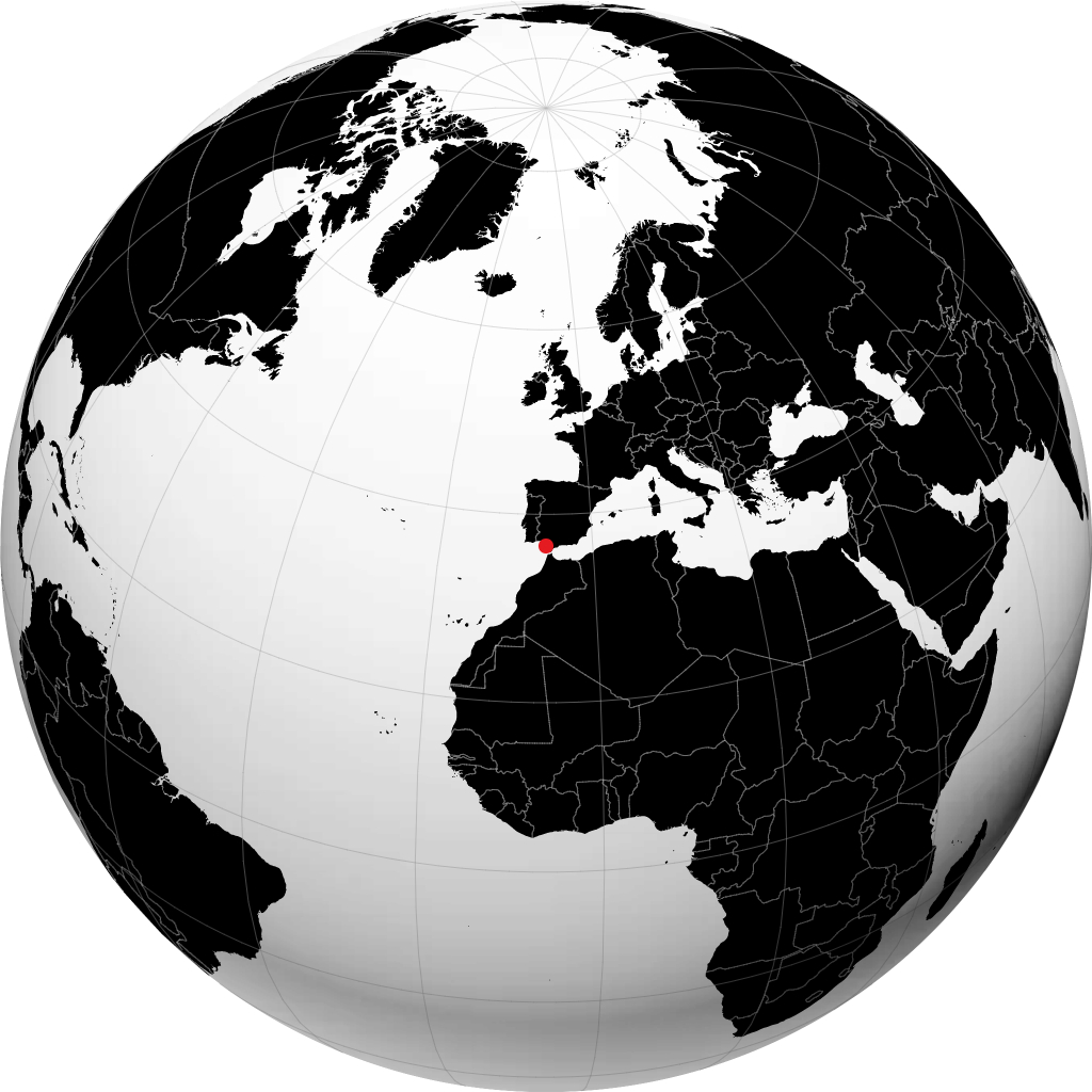 Jerez de la Frontera trên quả địa cầu