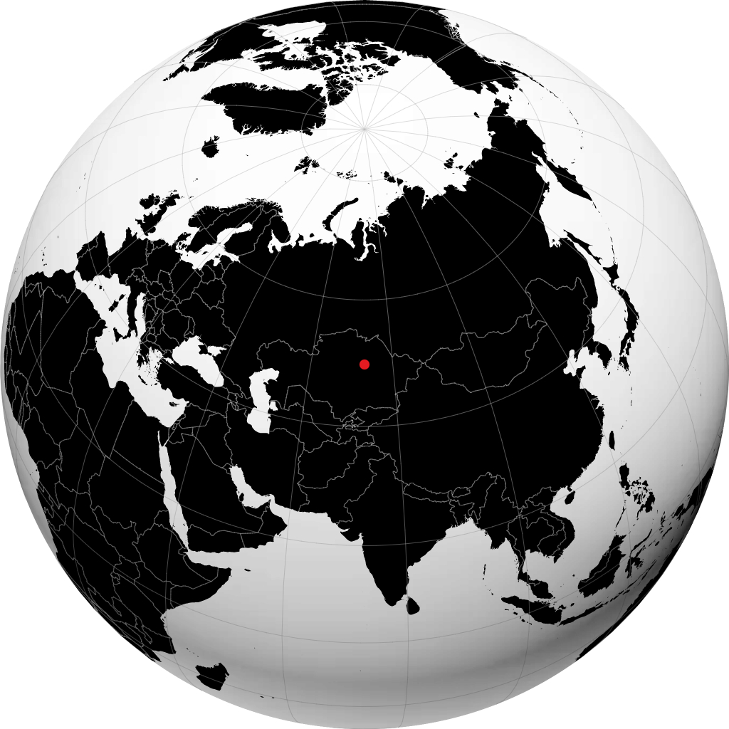 Karagandy trên quả địa cầu