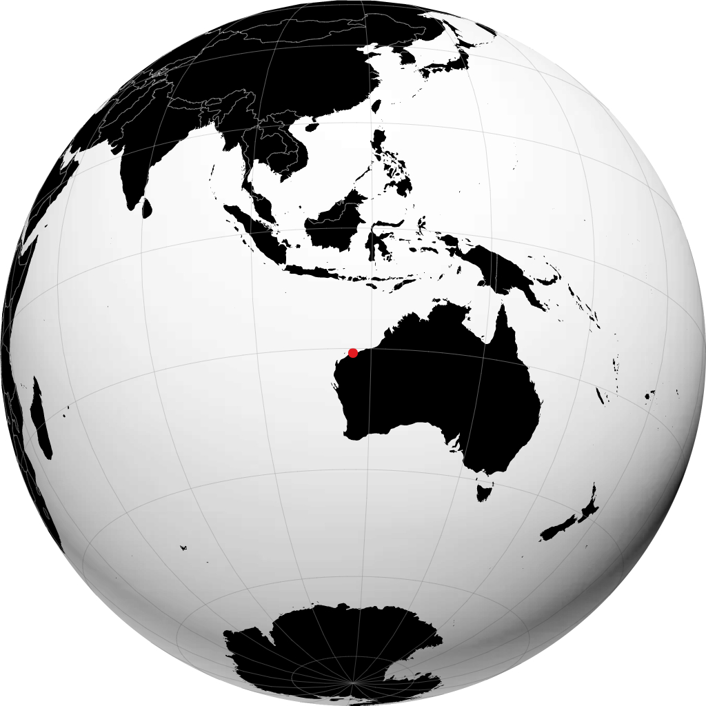 Karratha trên quả địa cầu