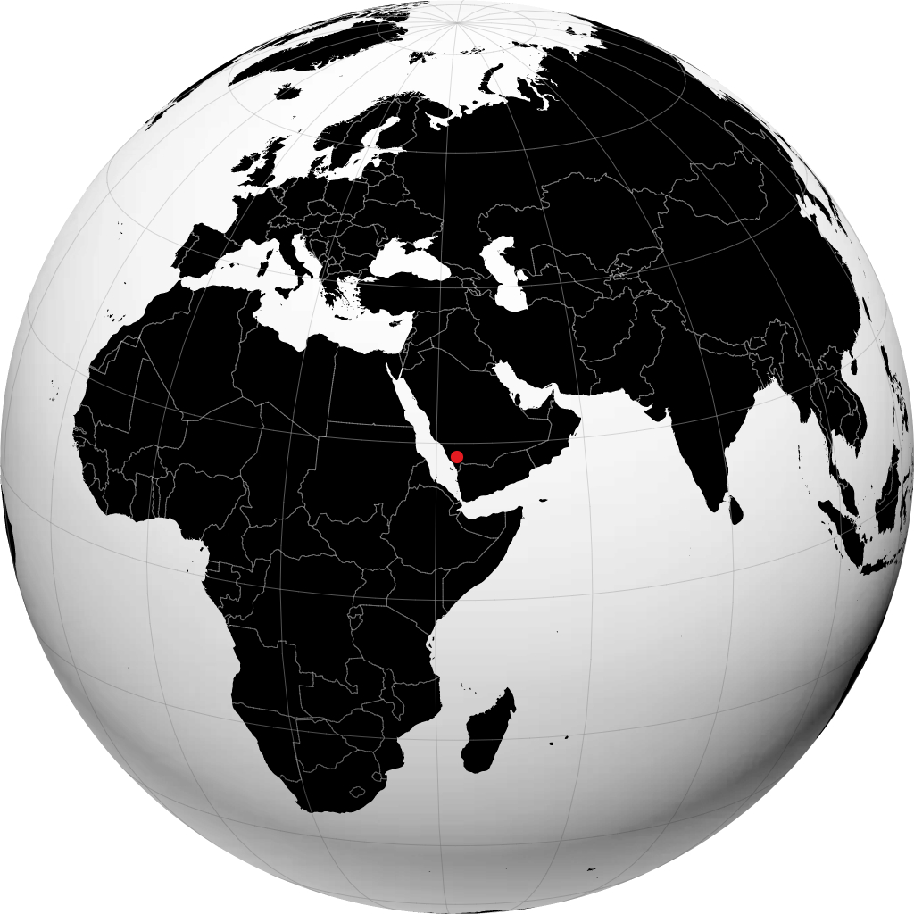 Khamis Mushait trên quả địa cầu