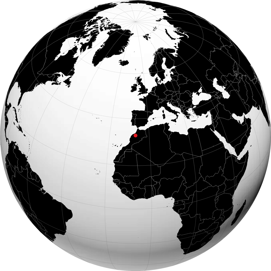 Khouribga trên quả địa cầu
