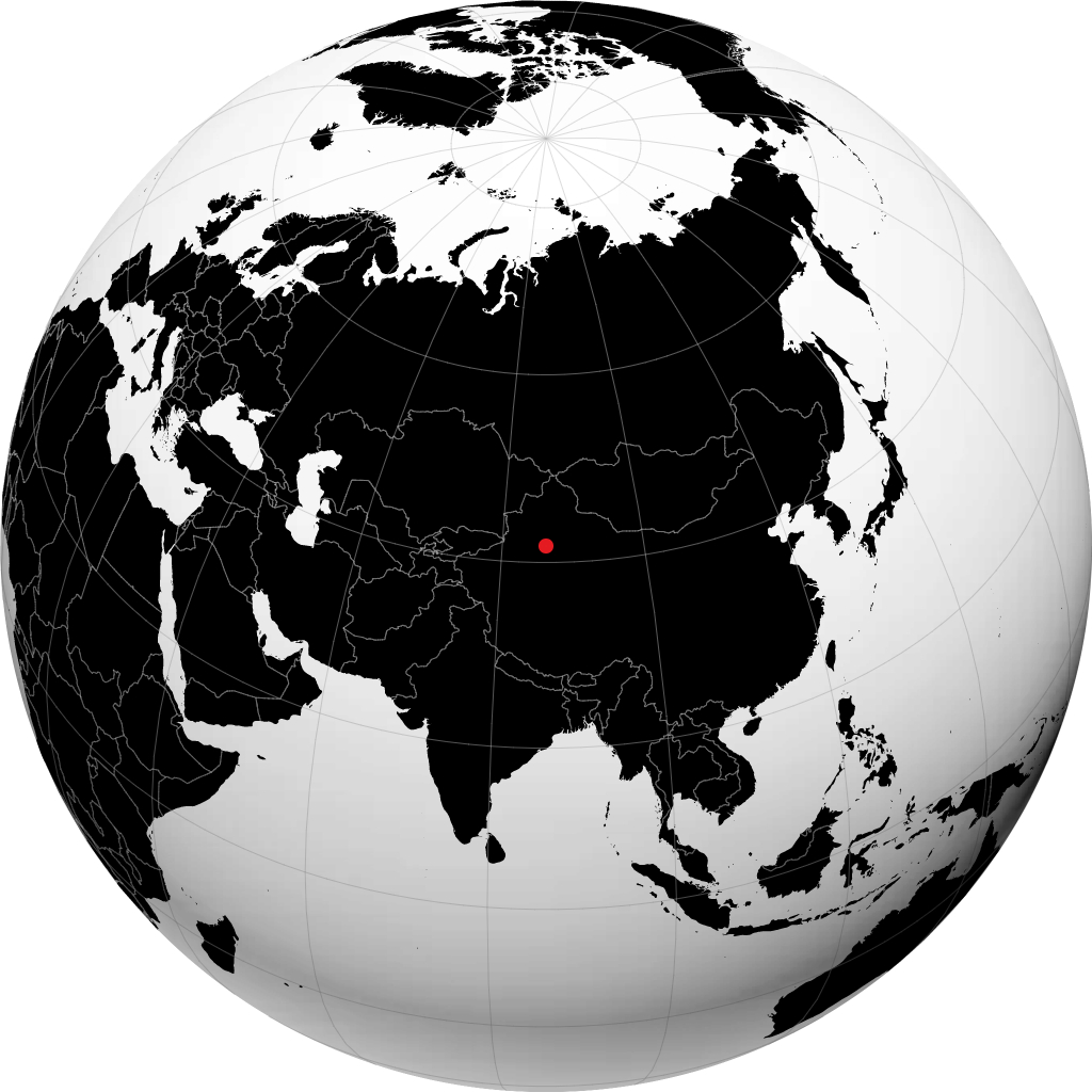 Korla trên quả địa cầu