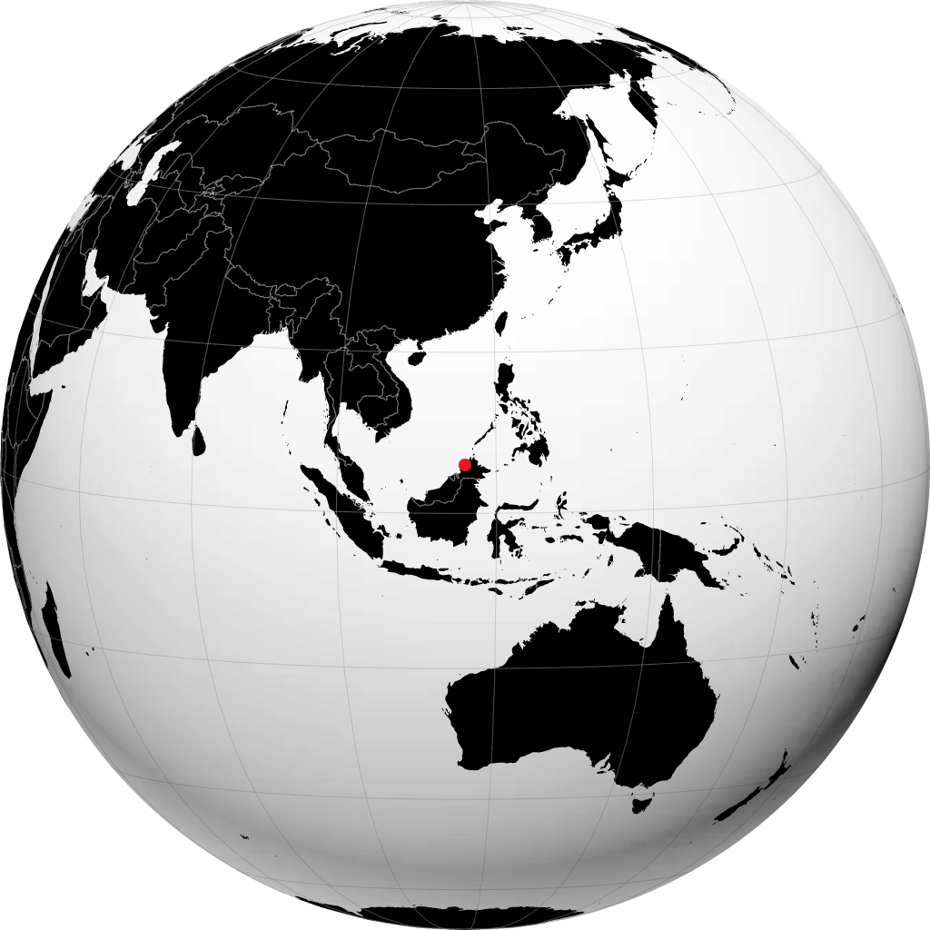 Kota Kinabalu trên quả địa cầu