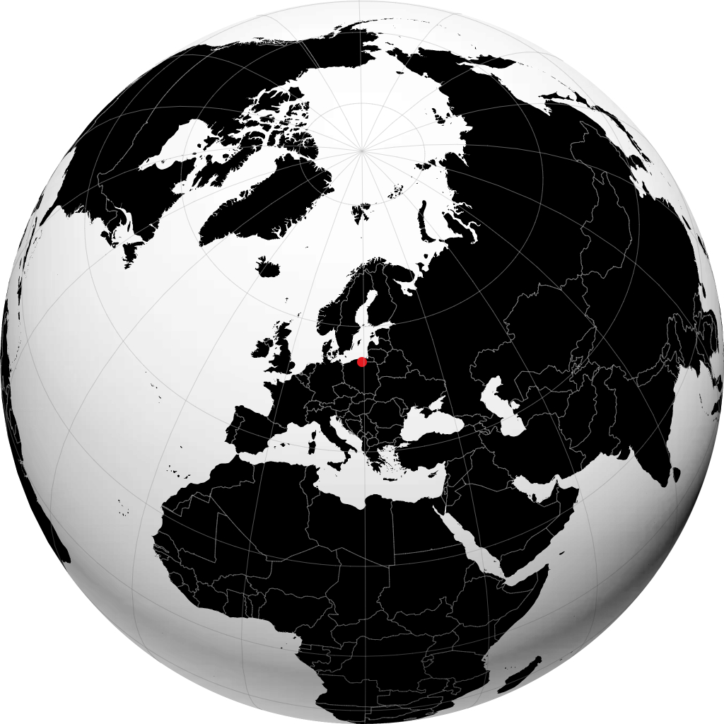 Krynica Morska trên quả địa cầu