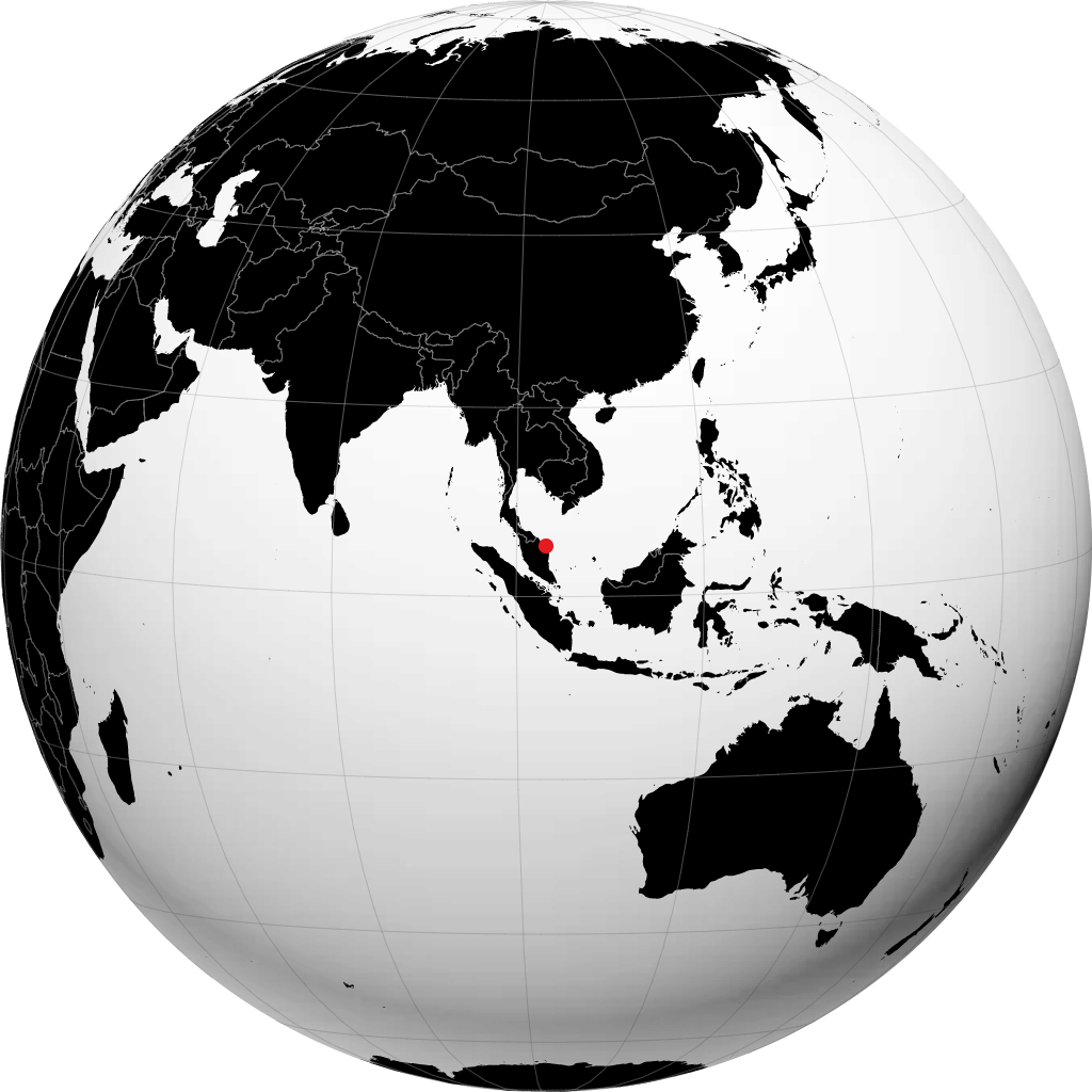 Kuala Terengganu trên quả địa cầu