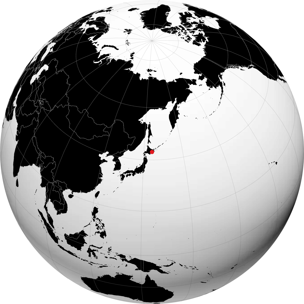 Kushiro trên quả địa cầu