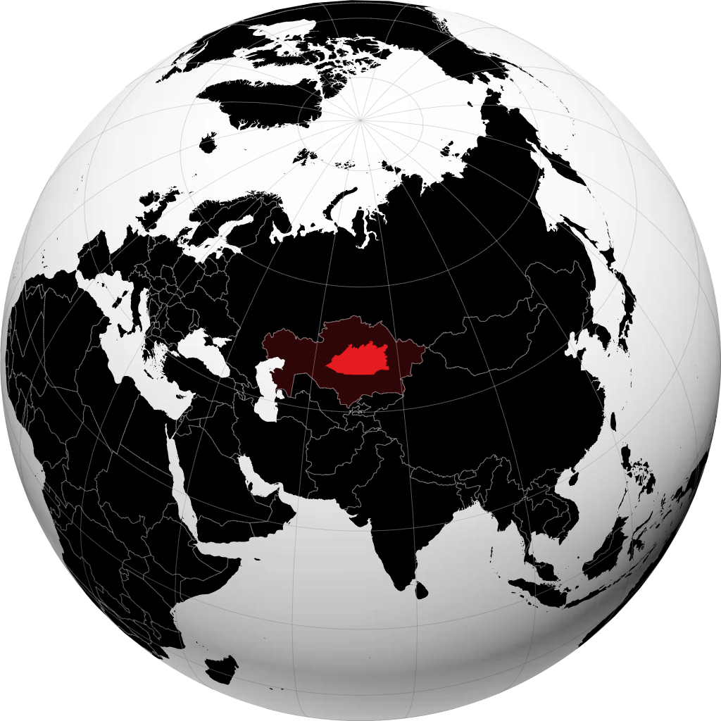 Tỉnh Qaraghandy trên quả địa cầu