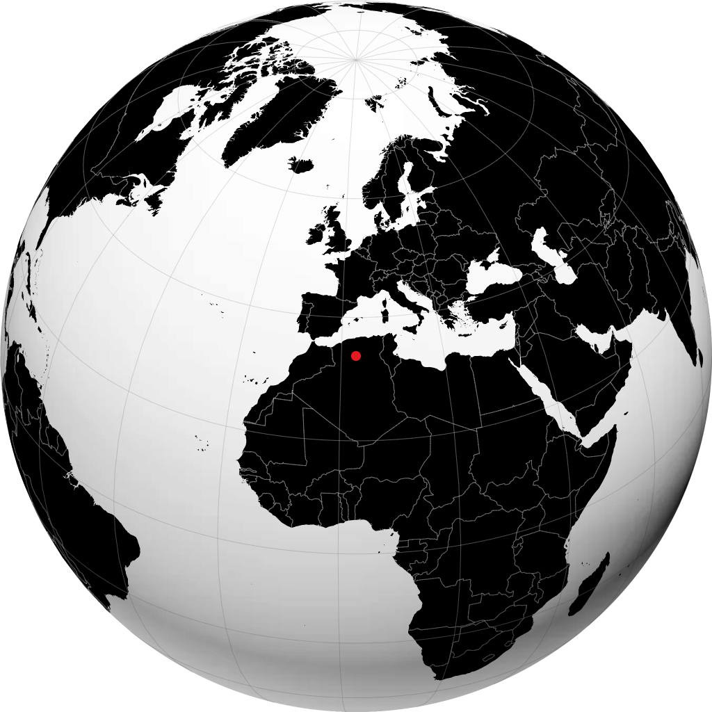 Laghouat trên quả địa cầu
