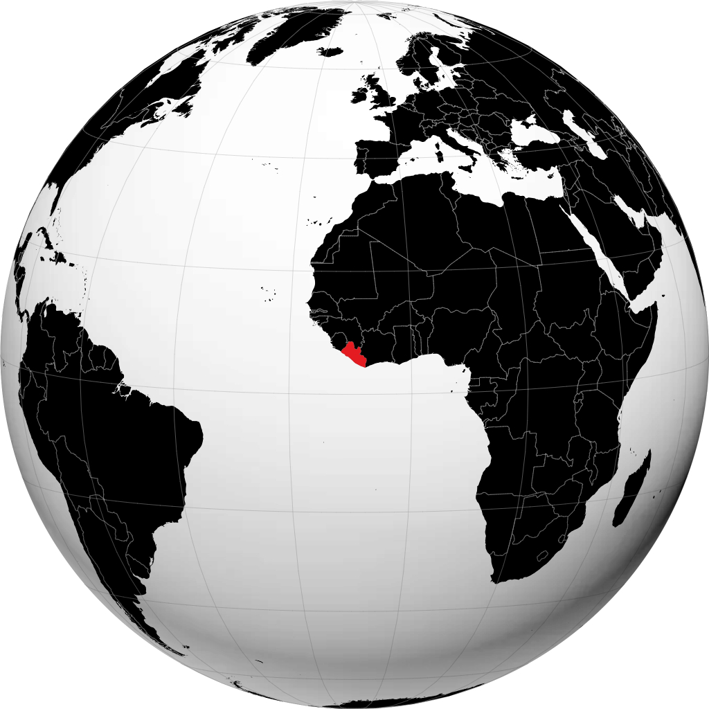 Liberia trên quả địa cầu