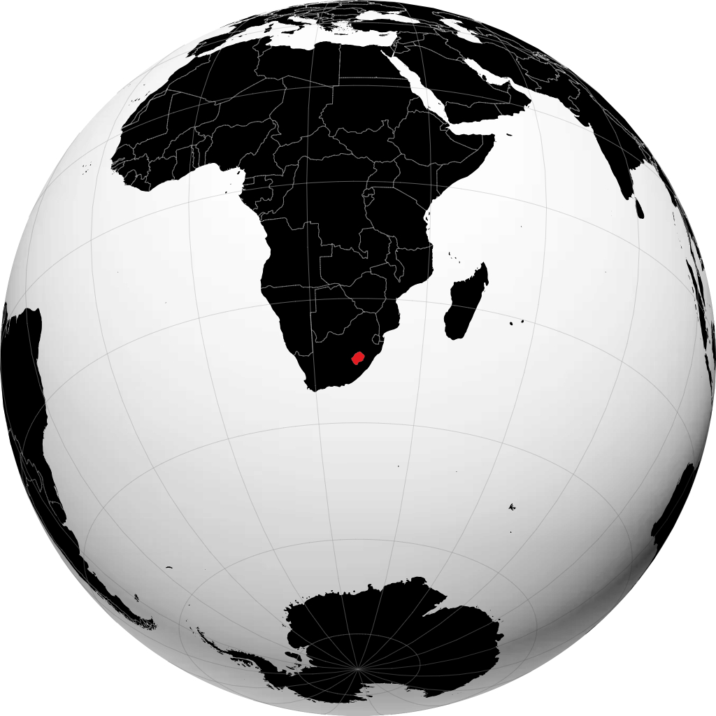 Lesotho trên quả địa cầu