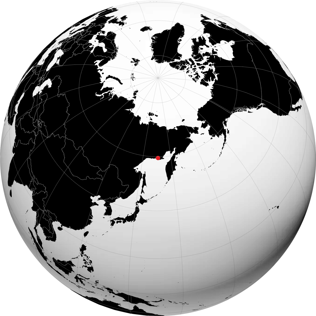 Magadan trên quả địa cầu