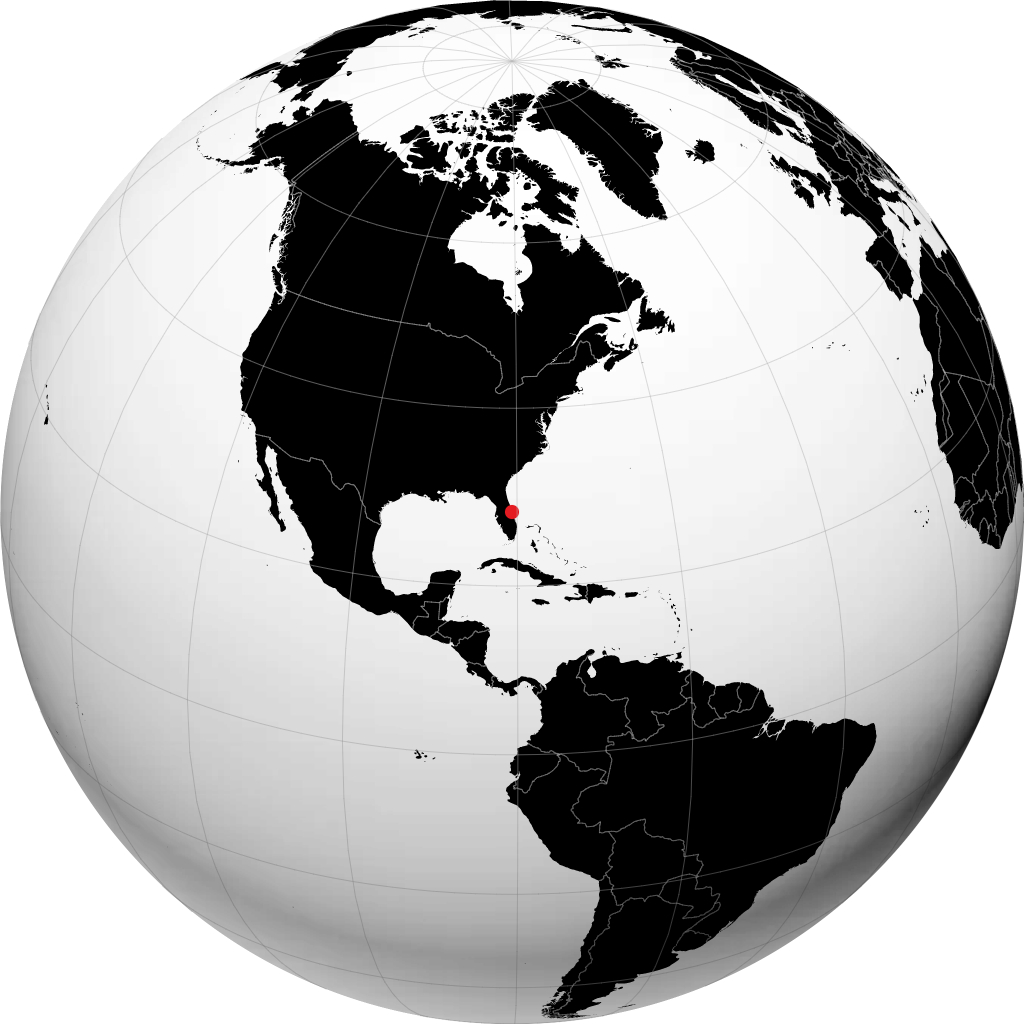 Merritt Island trên quả địa cầu