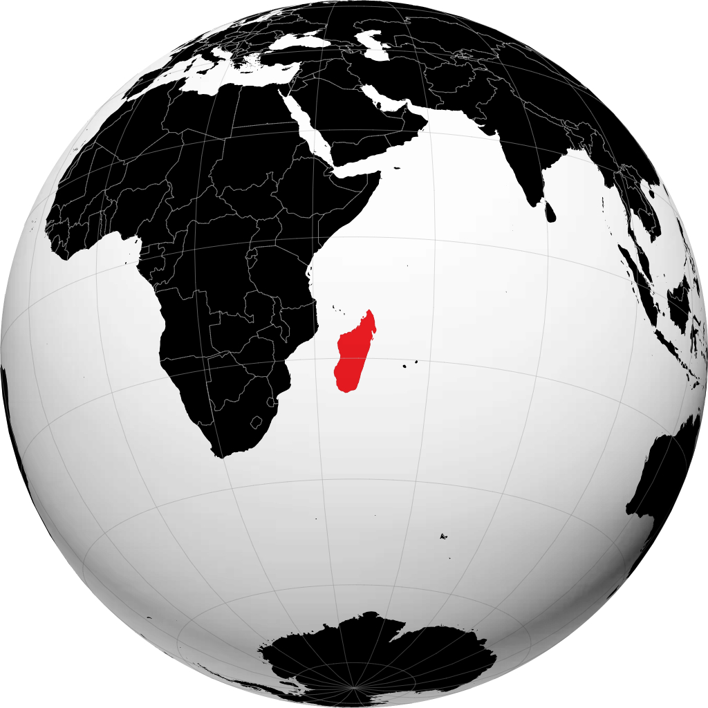 Madagascar trên quả địa cầu