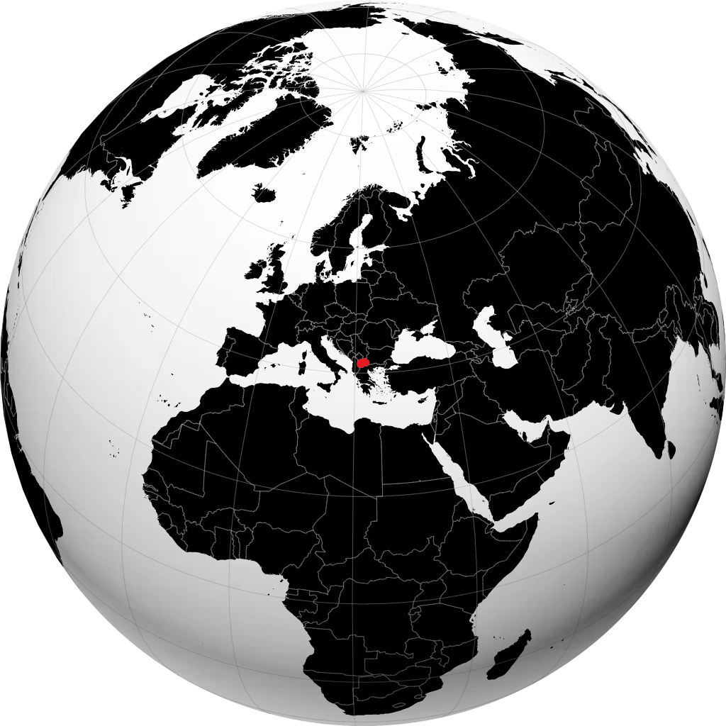 Bắc Macedonia trên quả địa cầu