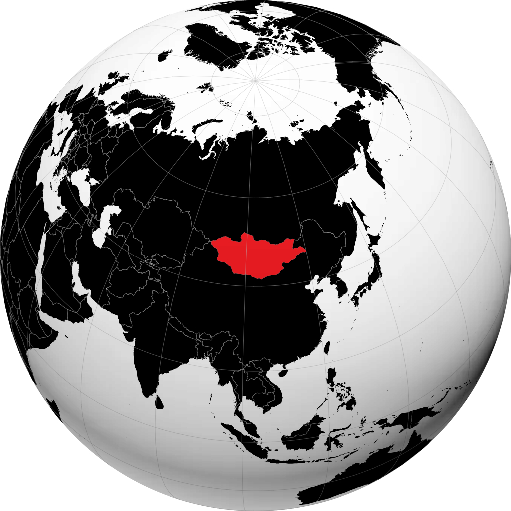 Mông Cổ trên quả địa cầu