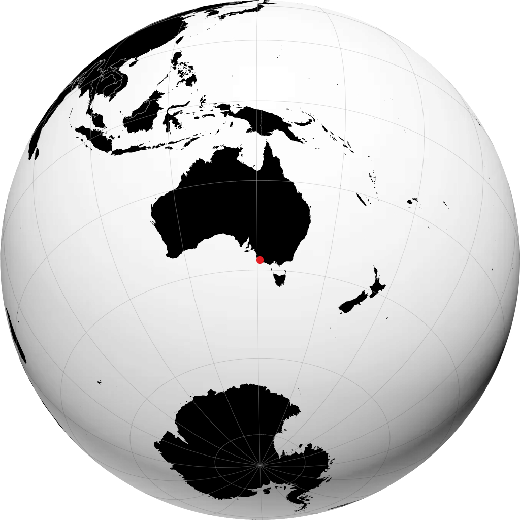 Mount Gambier trên quả địa cầu