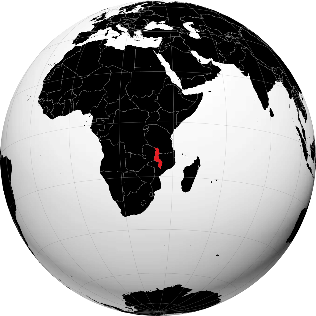 Malawi trên quả địa cầu