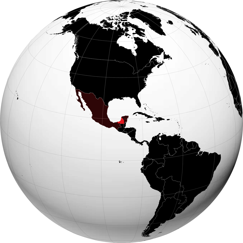 Bang Campeche trên quả địa cầu