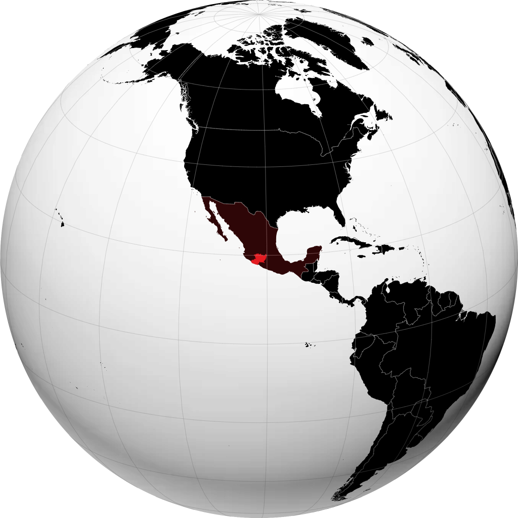 Bang Michoacan de Ocampo trên quả địa cầu