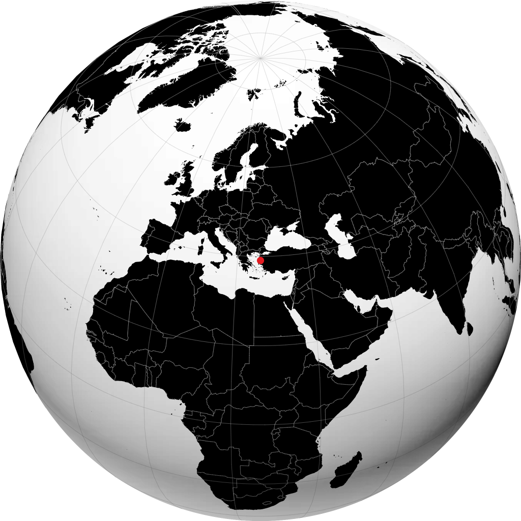 Mytilene trên quả địa cầu