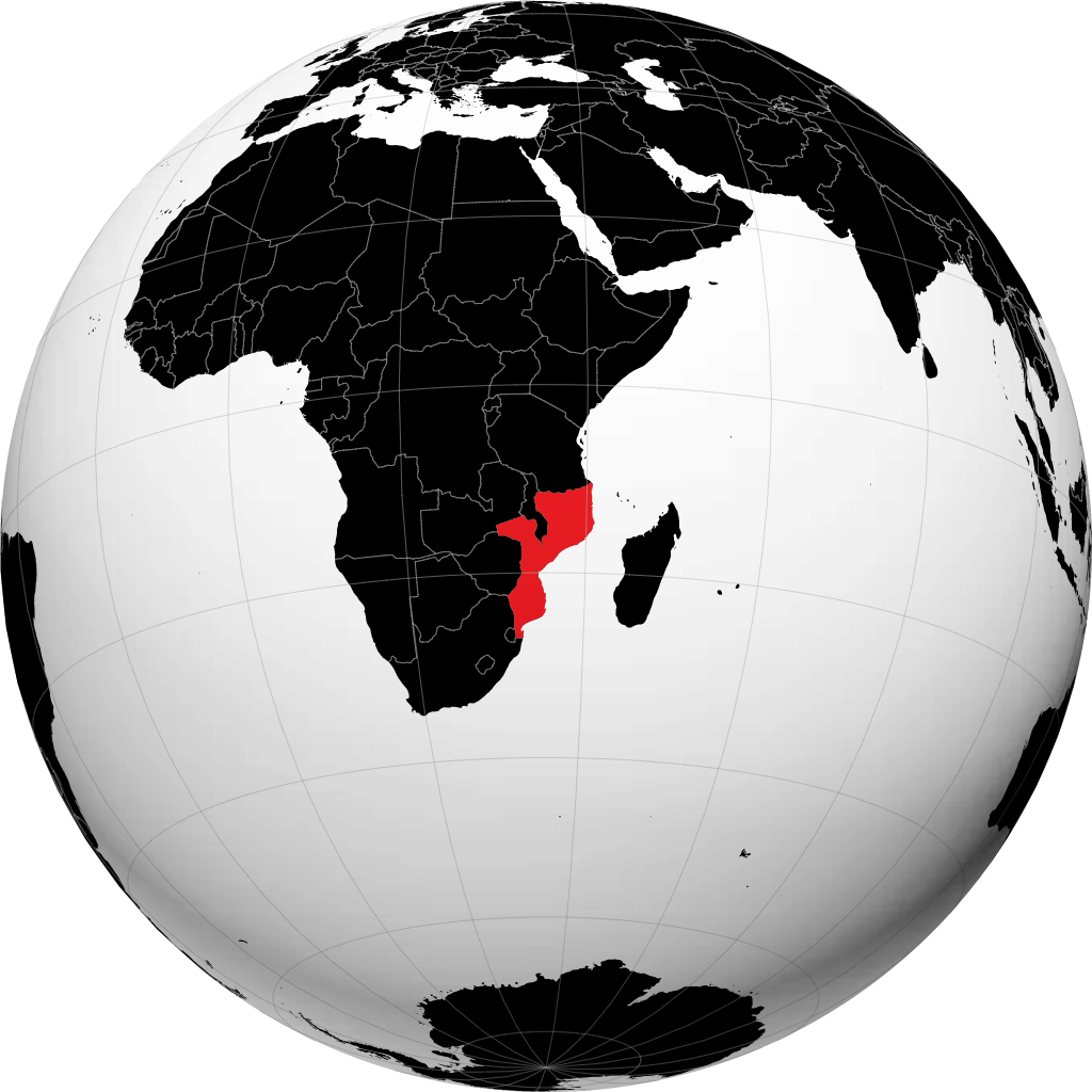 Mozambique trên quả địa cầu