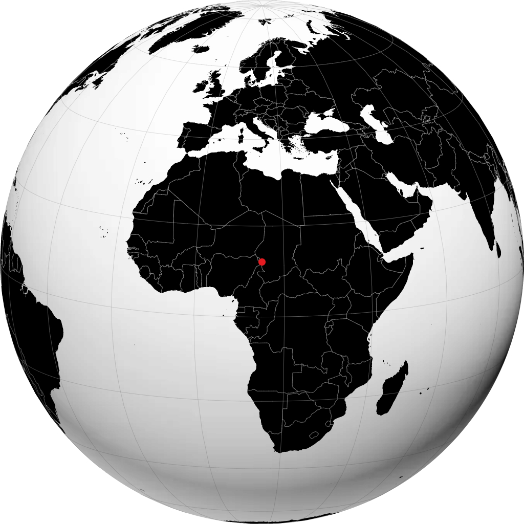 N'Djamena trên quả địa cầu
