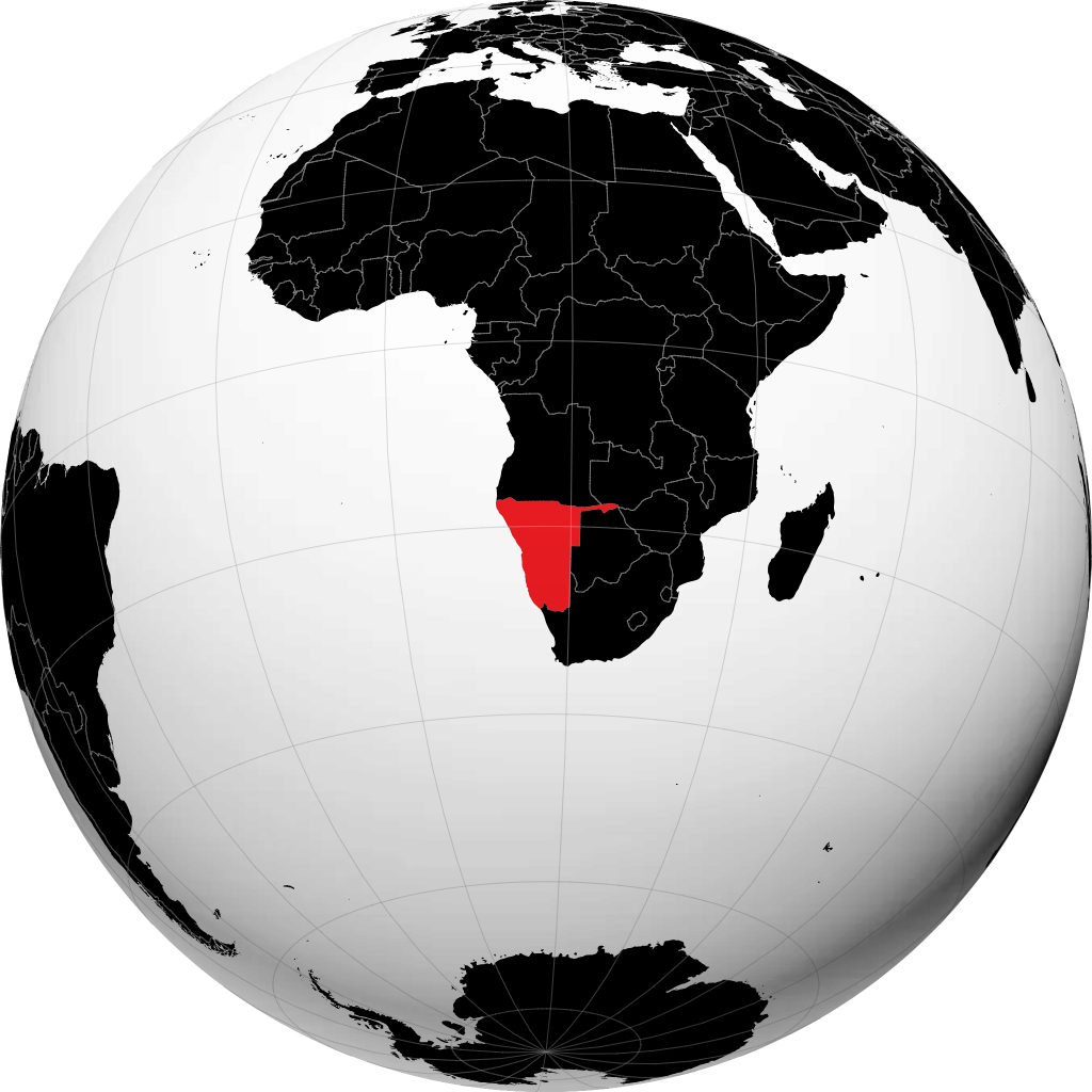 Namibia trên quả địa cầu